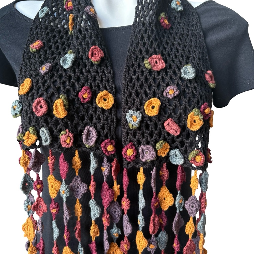 Rare Vintage Vivienne Tam Crochet Scarf - Picture 3 of 14